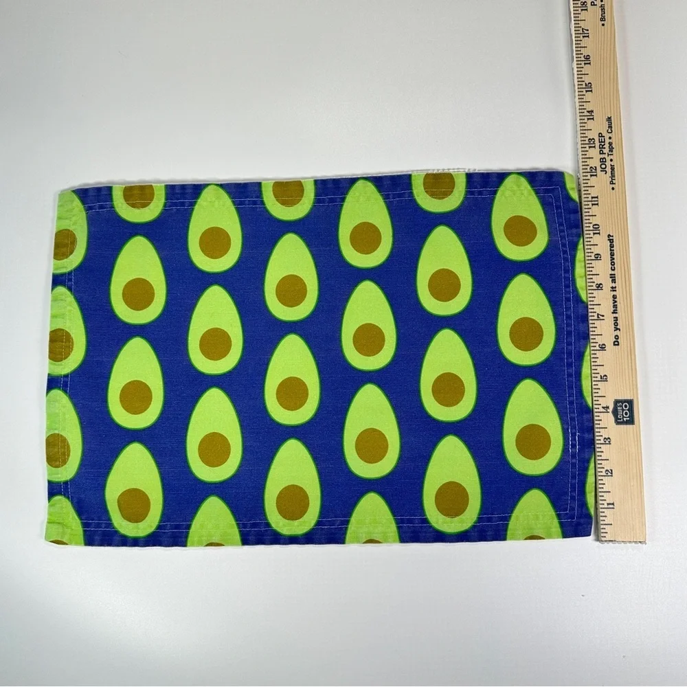 Spoonflower Linen Cotton Avocado Print Placemats Set of 12 Green Modern Heritage